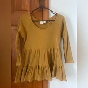 C.C Women's Mustard Yellow Tiered Tunic